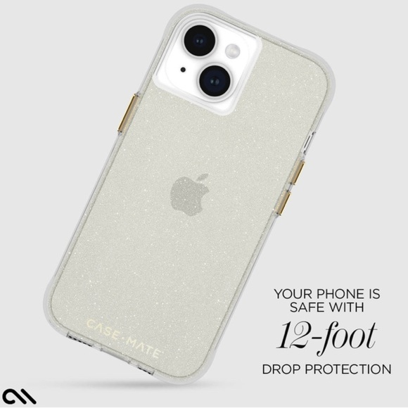 NIB Case-Mate Sheer Crystal Gold Glitter iPhone 15 iPhone 14 iPhone 13 - Picture 1 of 7